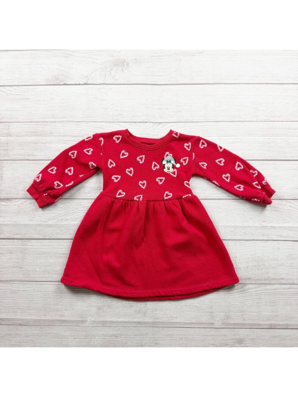 Disney Jumping Beans Toddler Red Minnie Mouse Heart Design Dress 12-18 Months